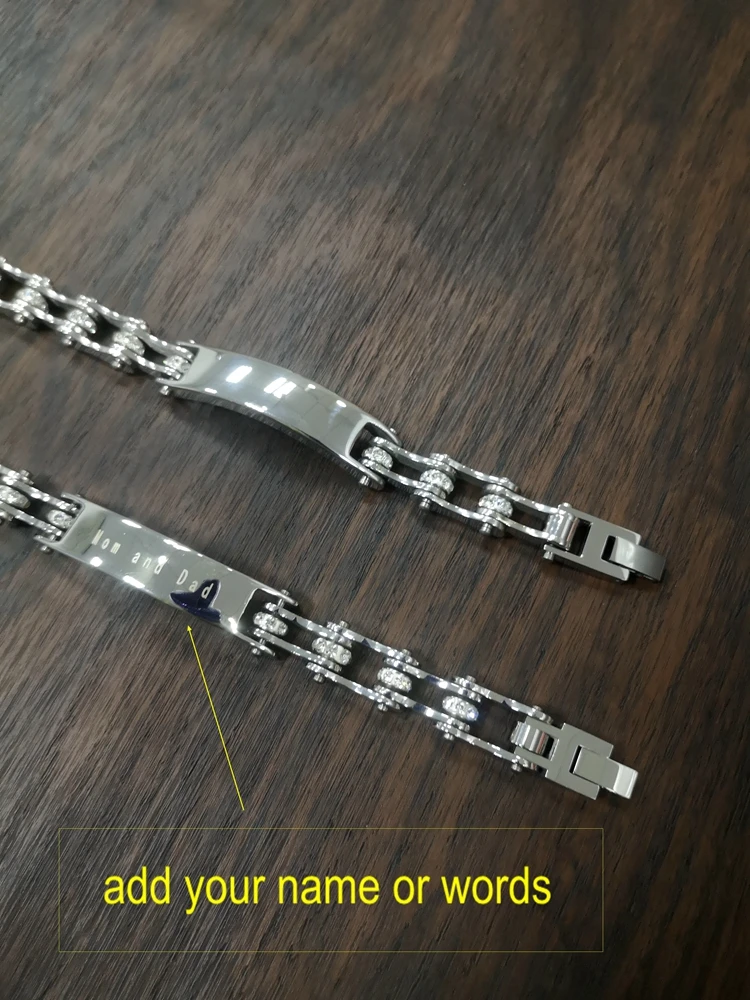 SDA браслеты из нержавеющей стали 316L мужские и женские с именами ID для байкеров