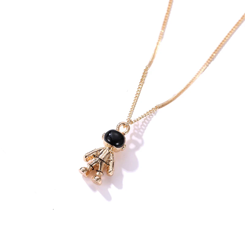 

Peixin fashion popular hip-hop astronaut necklace astronaut robot sweater chain metal jewelry couple men and women necklace