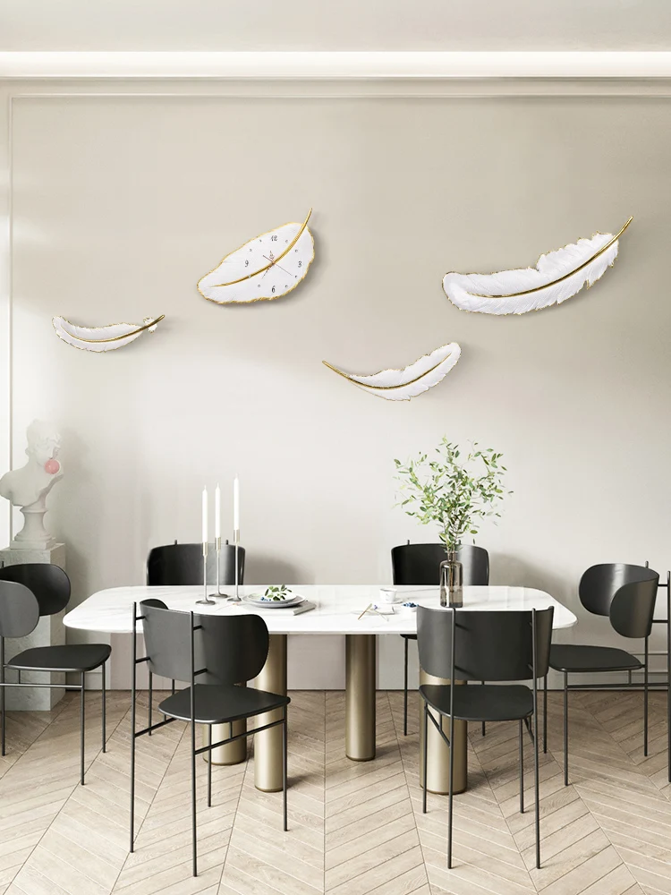 Скандинавские перьевые настенные часы современного дизайна декоративные