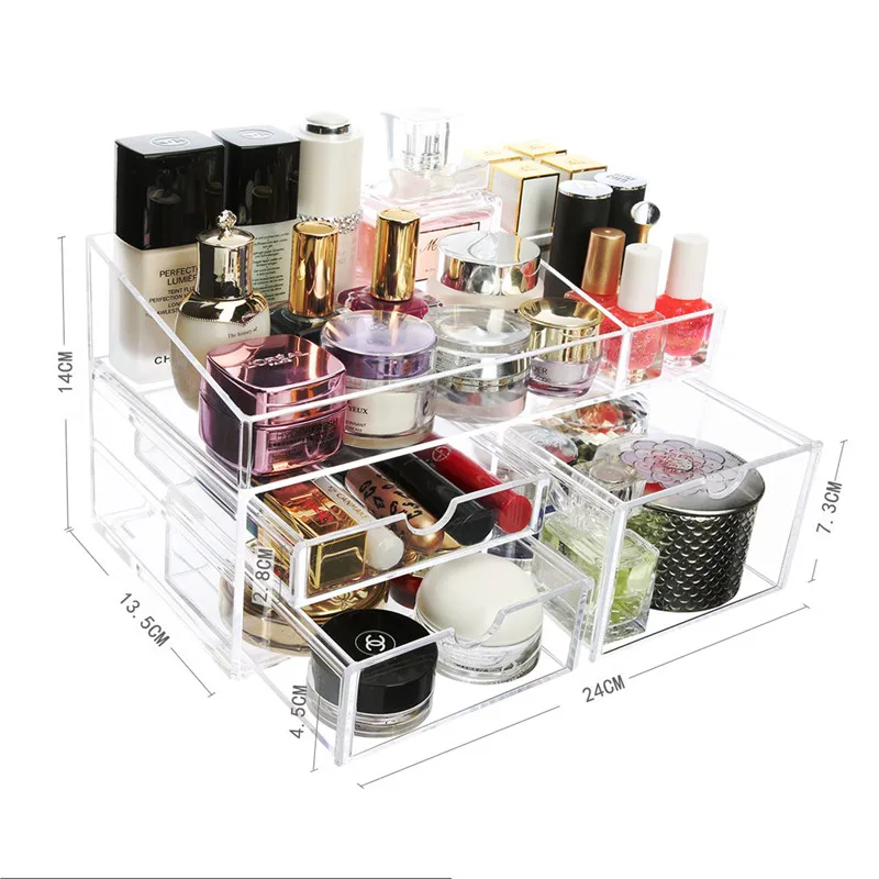 Настольный ящик для хранения косметики прозрачный акриловый держатель губной