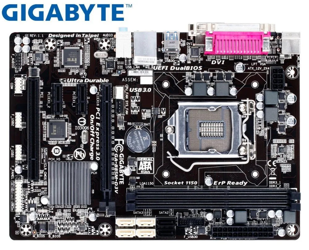 Gigabyte GA B85M D3V оригинальная материнская плата LGA 1150 DDR3 A USB2.0 USB3.0 16GB B85 б/у для