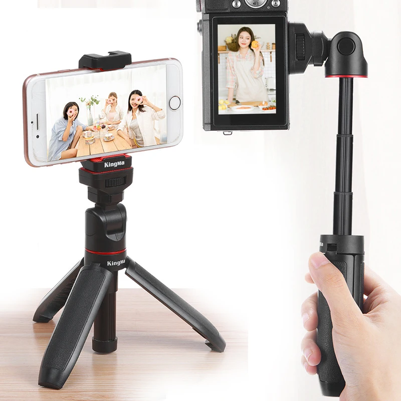 

Mini Extendable Vlog Tripod SLR DSLR Camera Smartphone Tripod Mount Hand Grip Portable Monopod for Sony Canon Nikon Smartphones