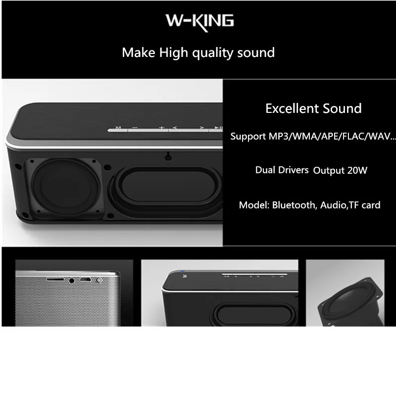 W-King супер бас Bluetooth динамик X8 беспроводной двойной драйвер портативный алюминиевый сплав поверхность музыка бумбокс Топ звук приложение динамик