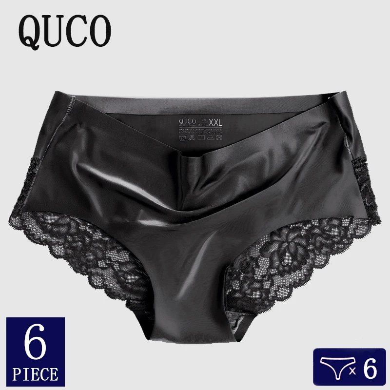 6pcs/lot QUCO Brand Sexy Panties Seamless Cotton Panty Briefs sexy Underwear Elastic Lingerie Female underwear women