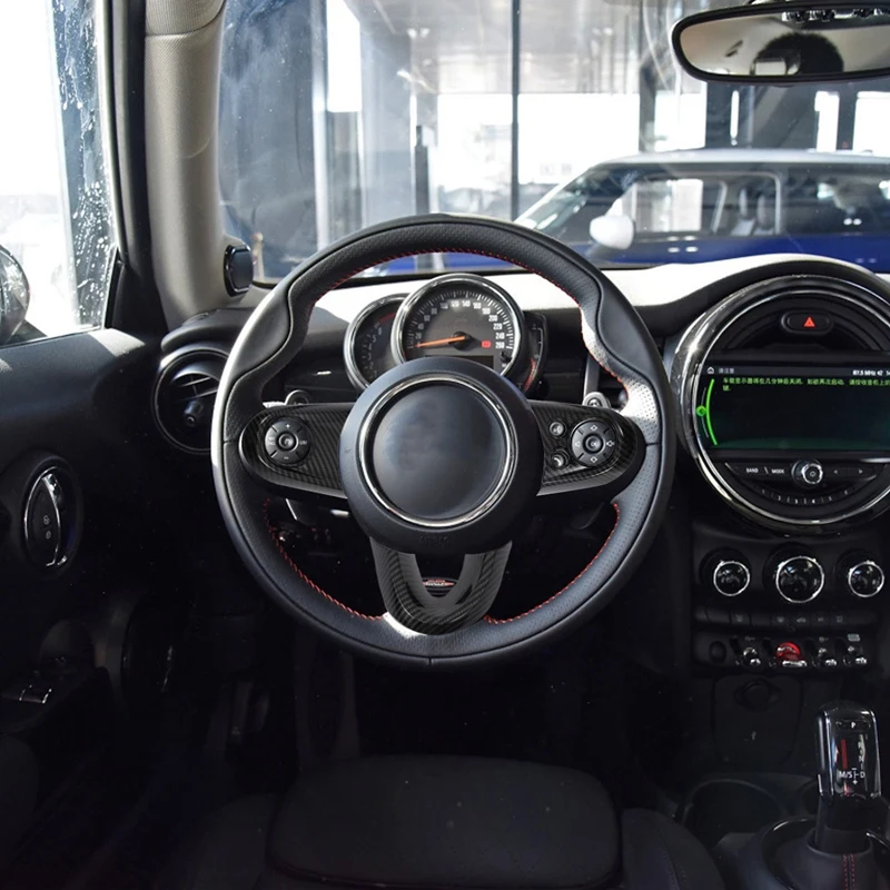 

3Pcs Car Steering Wheel Covers for MINI Cooper F54 F55 F56 F57 F60 Carbon Fiber Style Auto Interior Accessories Sticker Cover