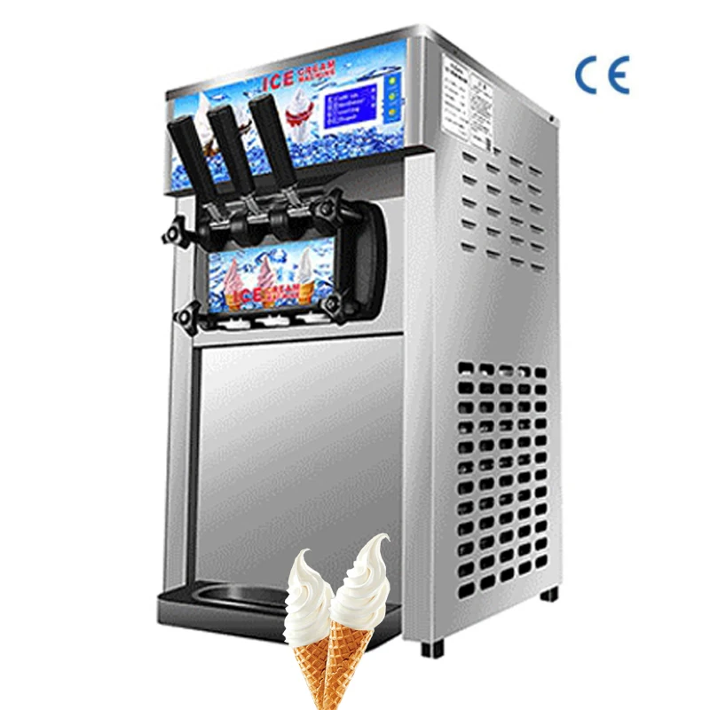 Розовый цвет настольный мини агрегат для производства мягкого мороженого делая