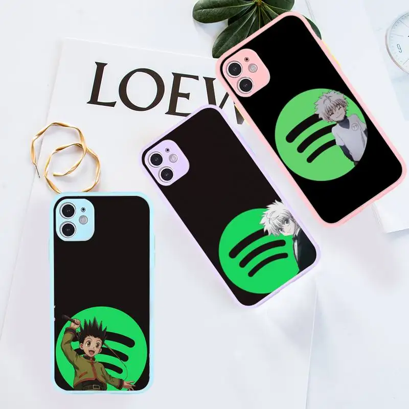 

Spotify Hunter x Hunter Phone Case For iPhone 13 12 11 Mini Pro XR XS Max 7 8 Plus X Matte transparent Purple Back Cover