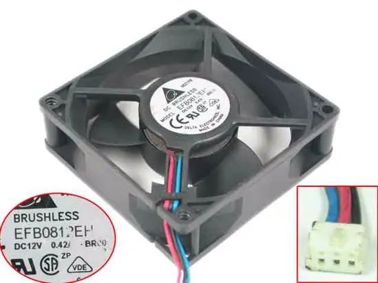 Охлаждающий вентилятор для сервера Delta Electronics EFB0812EH BR00 DC 12 В 0.42A 80x80x25 мм