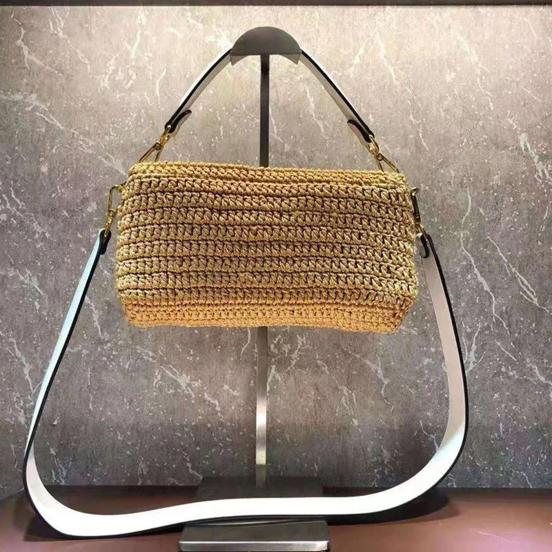 Популярная цветная вязаная крючком жаккардовая нишевая дизайнерская сумочка в