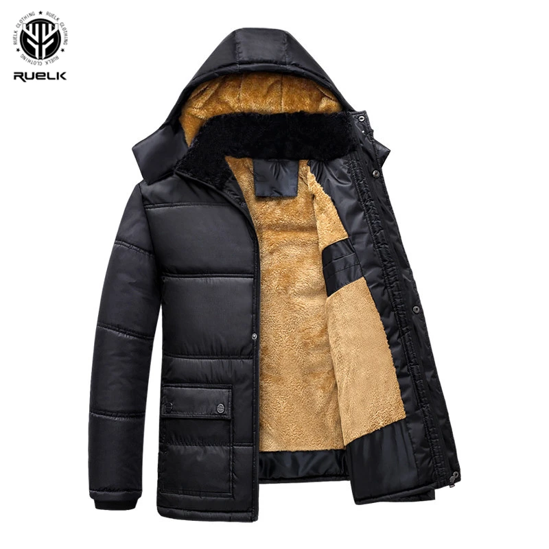 

RUELK 2020 зимняя новая хлопковая куртка большого размера для мужчин среднего и пожилого возраста стеганая куртка плюс бархатная стеганая курт...