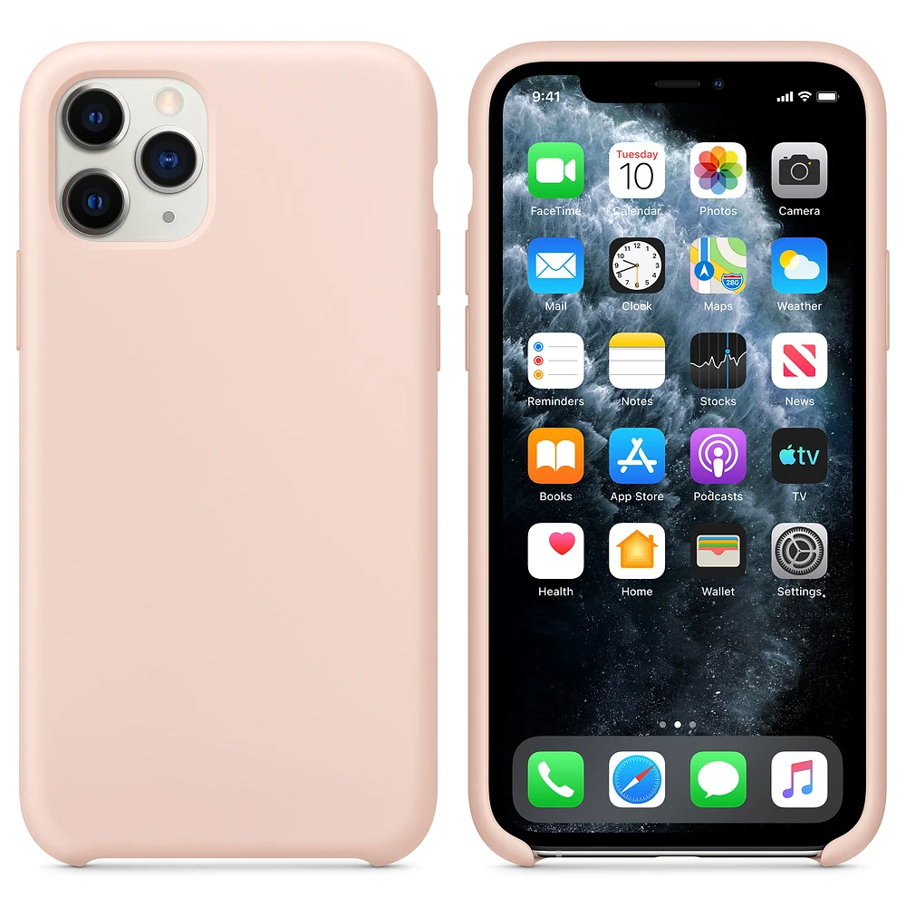Pink Sand Силиконовый чехол, роскошный тонкий мягкий чехол для IPhone 11 Pro Max, чехол xs max xr x 8 7 6s plus, чехол с логотипом, резиновый противоударный силикагель - Цвет: Pink Sand