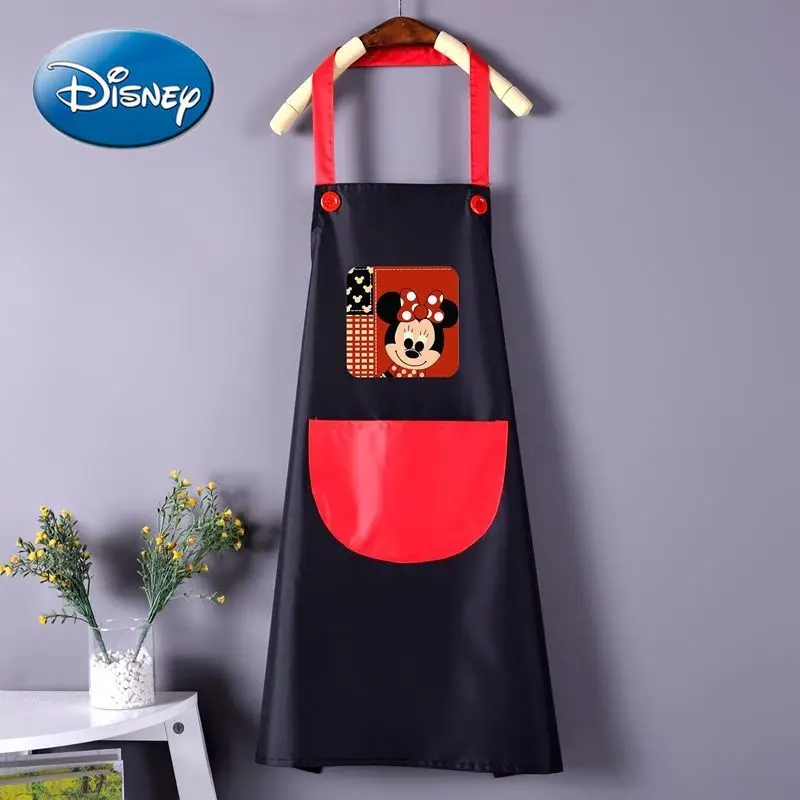 

Disney Cute Apron Female Kitchen Household Waterproof and Oil-proof Adult Female Cooking Housework Adult Overalls