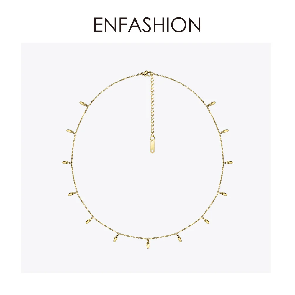Enfashion, Пшеничное колье, ожерелье для женщин, массивная цепочка из соснового ореха, ожерелье с золотым цветом, богемное праздничное ювелирное изделие, колье для женщин, PM193002