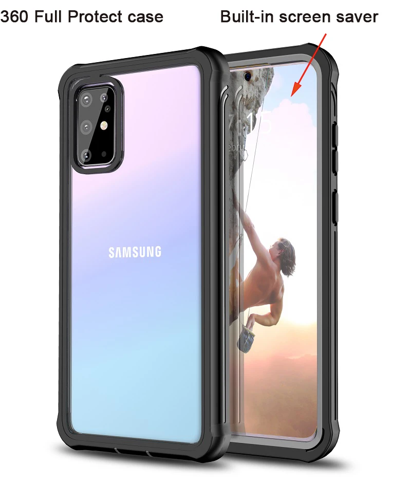 360 полная защита броня для Samsung Galaxy S20 Ультра чехол мягкий прозрачный