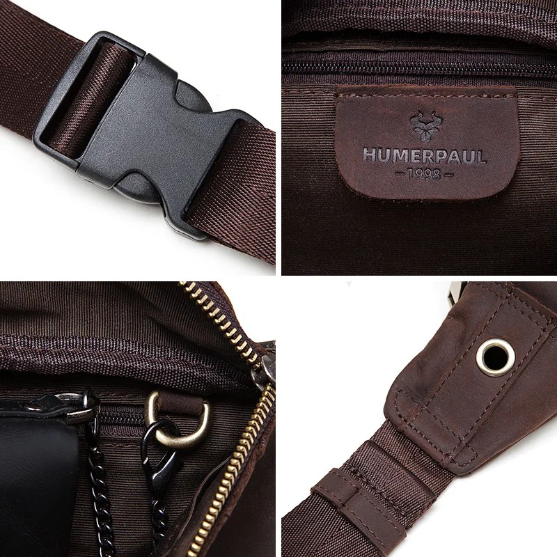 Мужская поясная сумка из натуральной воловьей кожи мужской держатель для