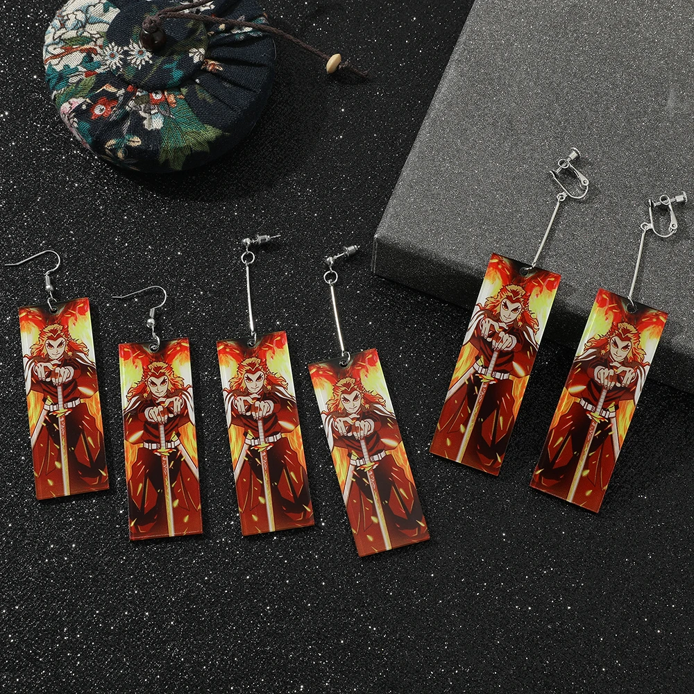 Женские акриловые серьги-гвоздики с аниме рассекающие демонов |