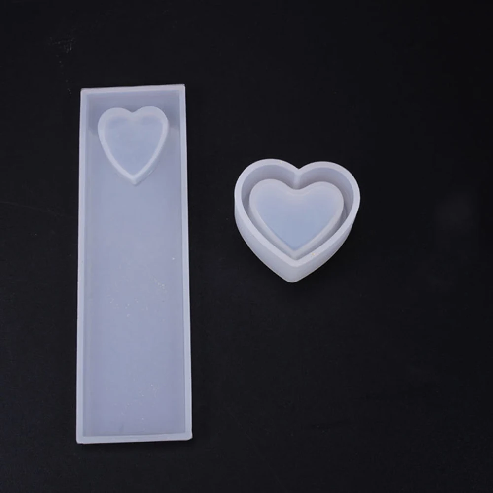 Кристаллическая эпоксидная смола форма коробка в форме сердца пустая подвеска