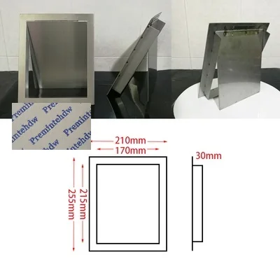 W210H255mm 304 нержавеющая сталь настенный кухонный шкаф для ванной встроенный откидной клапан крышка мусорное ведро мусор желоб - Цвет: W210H255mm