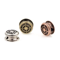 3d brass round shape compass spacer beads for bracelets necklaces jewelry making accessories 20 5x11mm