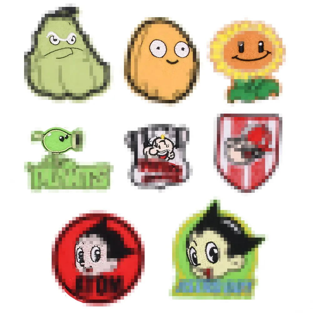 

Animal Cloth Sticker Decoration Animated Character Spinach Cloth Stickers Plant Badge Zombie Patch Sticker