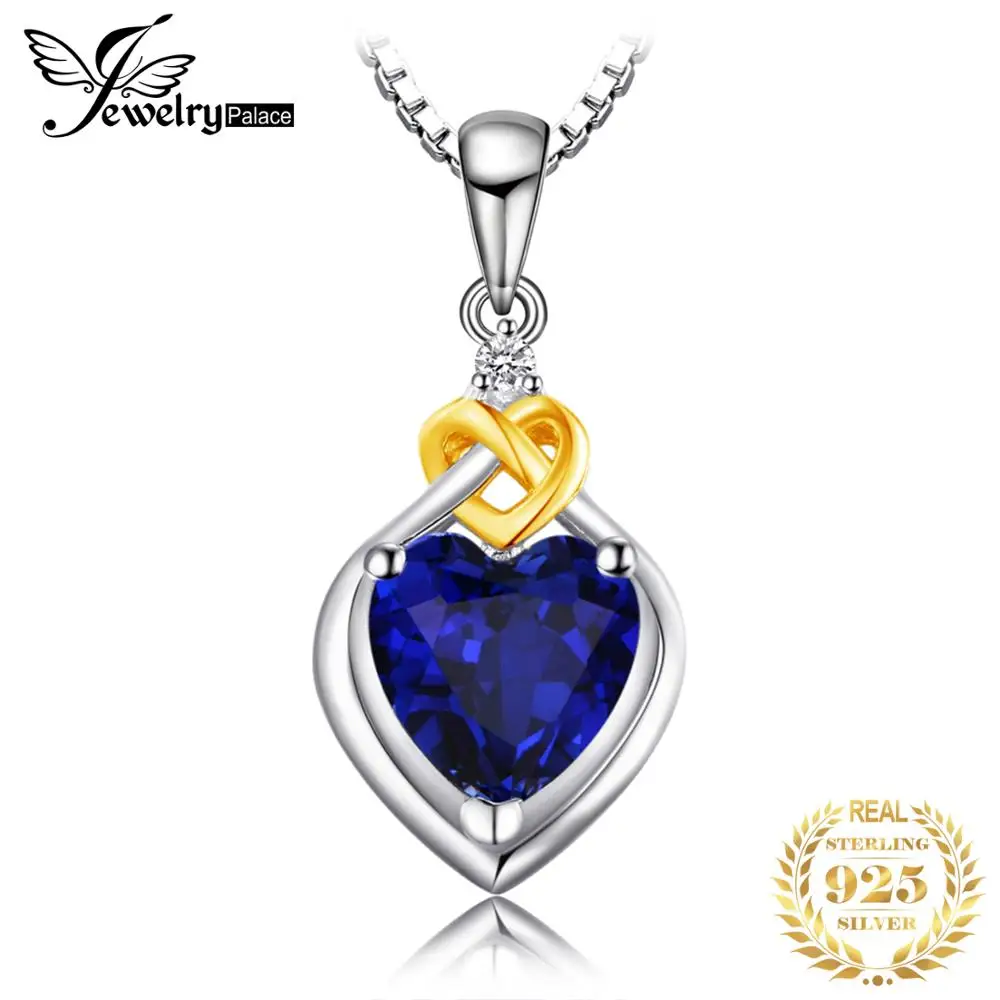 Jewelrypalace сердце любовь 2.5ct создания Сапфир Подвеска для девушку Настоящее