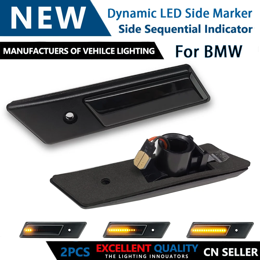 

2pcs Dynamic Side Marker Turn Signal Sequential Blinker Light For BMW 3 5 6 7 Series E24 E28 E30 (M3) E32 E34 (M5) E36 (M3)