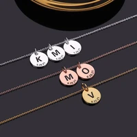custom round necklace for women personalized engraved name initial baby birthday pendant necklaces gold jewelry anniversary gift