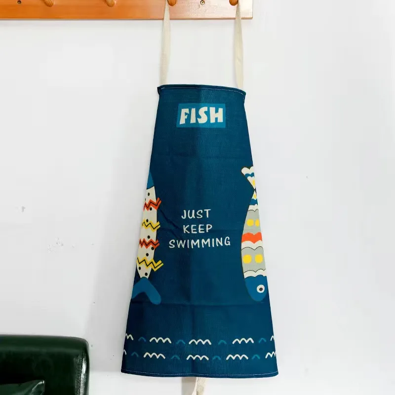 

High Quality Household anti-fouling and oil-proof Kitchen Aprons for Cooking Adult Bibs Sleeveless Cotton Linen Aprons