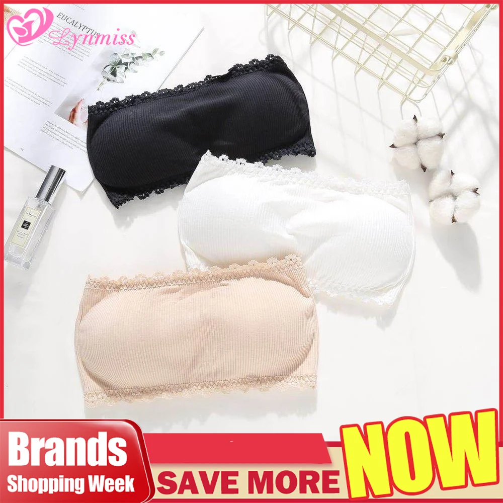 

Women Seamless One-piece Invisible Bras Tube Top Strapless Padded Wireless Solid Bra Underwear Bra Bra Bandeau Sexy Lingerie