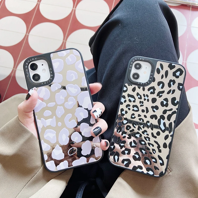 

SHACK marca specchio per il trucco sexy leopard custodia morbida per telefono per apple iphone 6S 7 8 plus 11 Pro X XS XR MAX 12