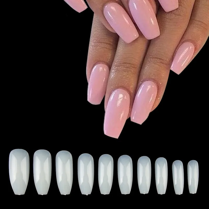500 шт./пакет натуральный балетки Типсы Ложные гроб рисунки на ногтях наконечники