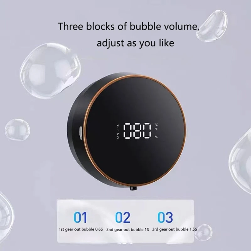 

N0HB Bathroom Touchless Automatic Soap Dispenser Wall Mounted Soap Dispenser With Full Screen Display 300ml Large Capacity