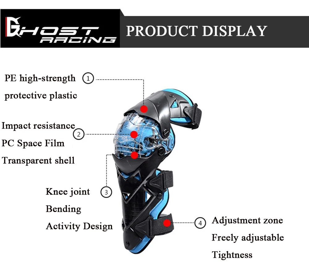 Наколенники для езды на мотоцикле GHOST RACIN защитные накладки бронированные