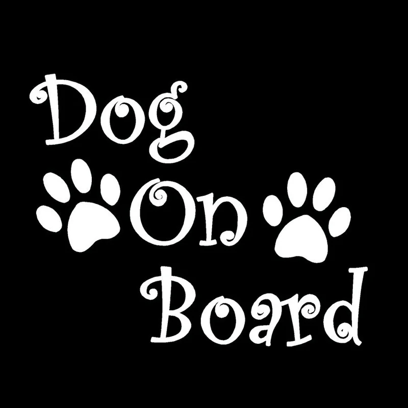 

20cm*16.2cm DOG ON BOARD And Paw Prints Beautiful Vinyl Decals Car-styling Car Sticker