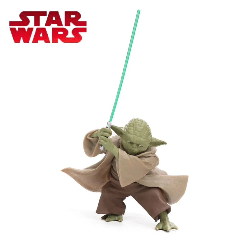 

Star Wars Jedi Knight Master Yoda with Forcesaber PVC Action Figures Toy Model The Force Awakens Movie & TV Anime Figure Model