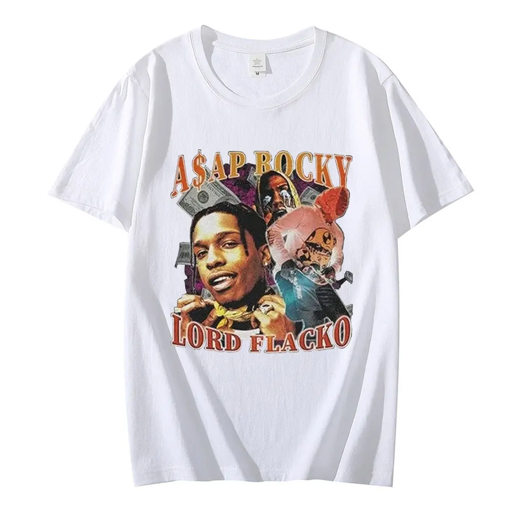

Cool ASAP Rocky Rapper Men T Shirt Casual Women Tee Shirt O-neck Cotton Black Hip Hop T-Shirt Unisex T-shirts Harajuku Style Top