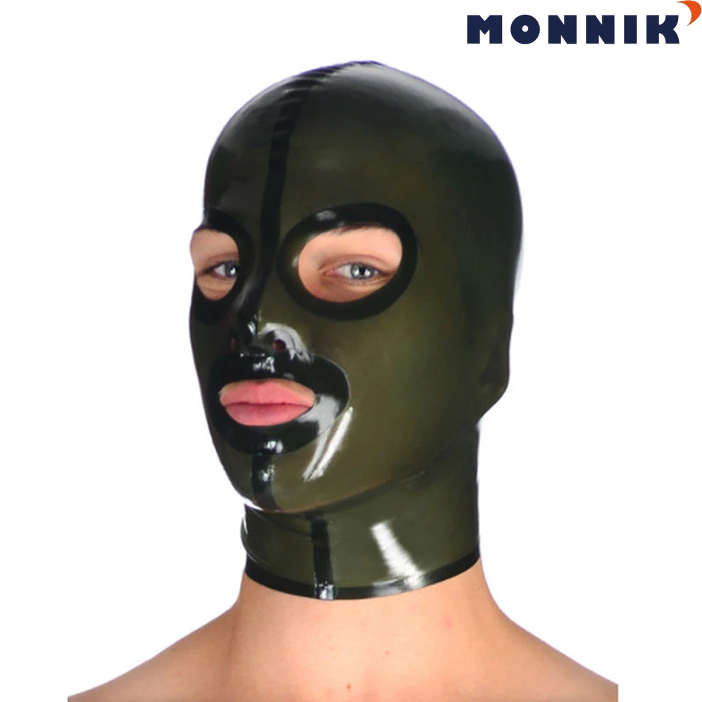 Реалистичная черная латексная маска MONNIK резиновый капюшон унисекс уникальная