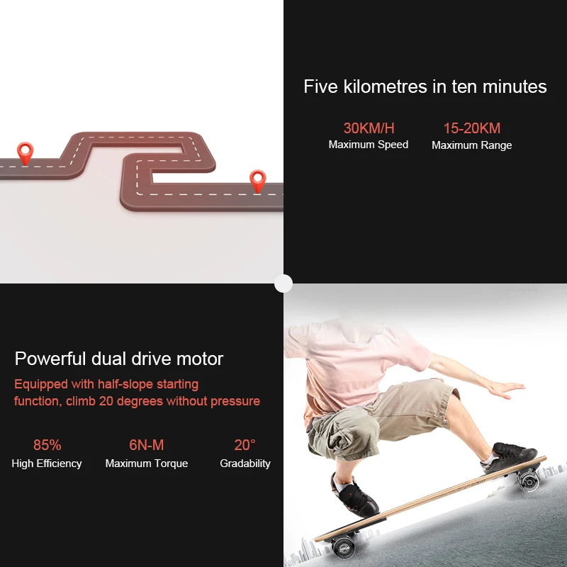 H6 700 Вт Dual drive электрический скутер способный преодолевать Броды для