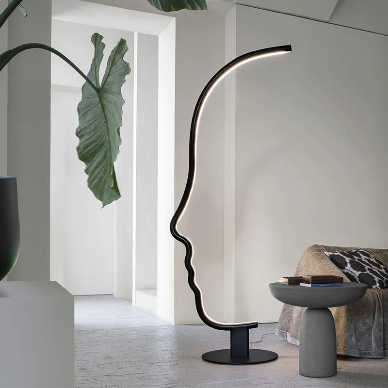 

New Nordic living room face shape floor lamp designer bedroom study modern minimalist hotel lobby decorative lamps