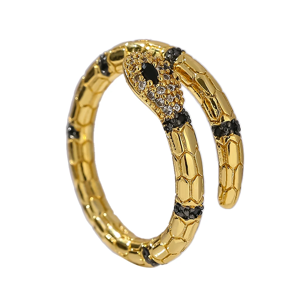 

Fashion Metal Gold Animal Charming Ring for Women Exquisite Cubic Zirconia Finger Ring Copper Gold Jewelry Gift 2021