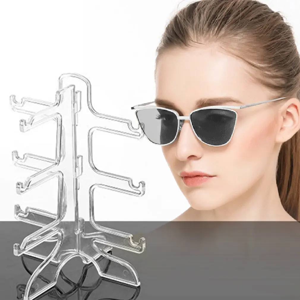 Очки солнцезащитные очки шоу стенд 3 слоя белый/прозрачная стойка держатель