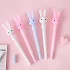 Комплект из 3 предметов, милый кролик ручка шариковая ручка с черными Цвет гелевые ручки для написания на вид пластичный силиконовый ушной Канцелярские Товары для офиса школы A6947