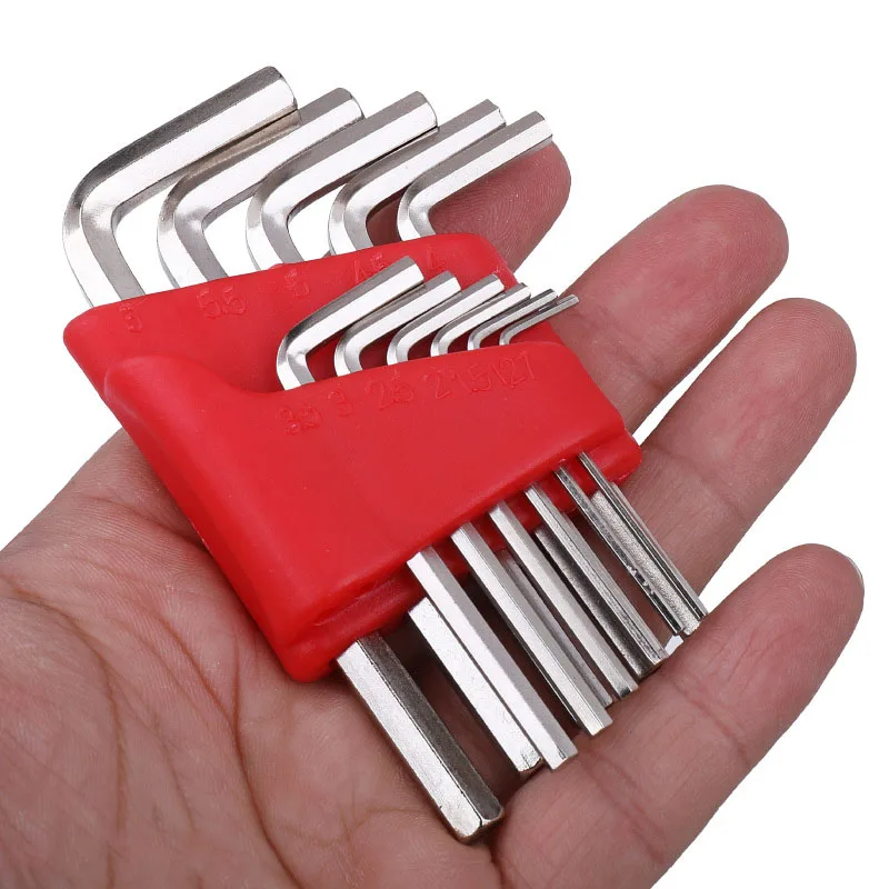 

5/8/11 Pcs Allen Wrench Metric Inch Chrome Vanadium Steel Wrench L Type Bicycles Tool Set Portable In The Pocket Household Tools