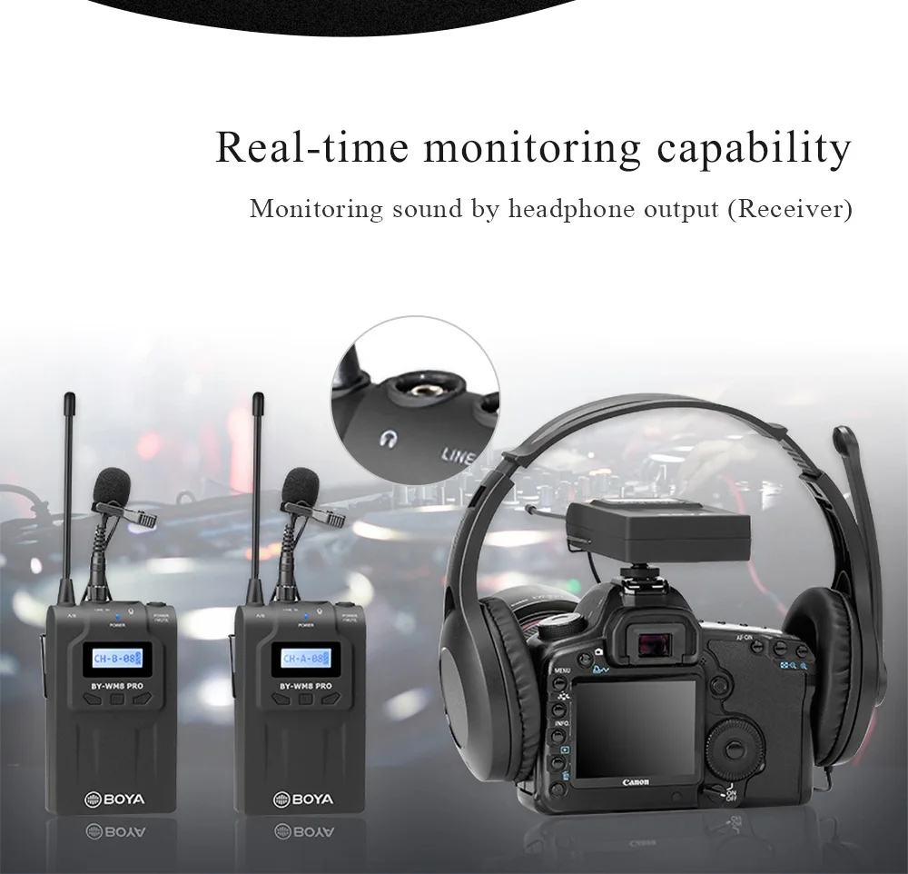 BOYA BY-WM8 Pro UHF Беспроводная микрофонная система двухканальная для Canon Nikon sony DSLR камера видеокамера ENG пленка Vlog видео микрофон