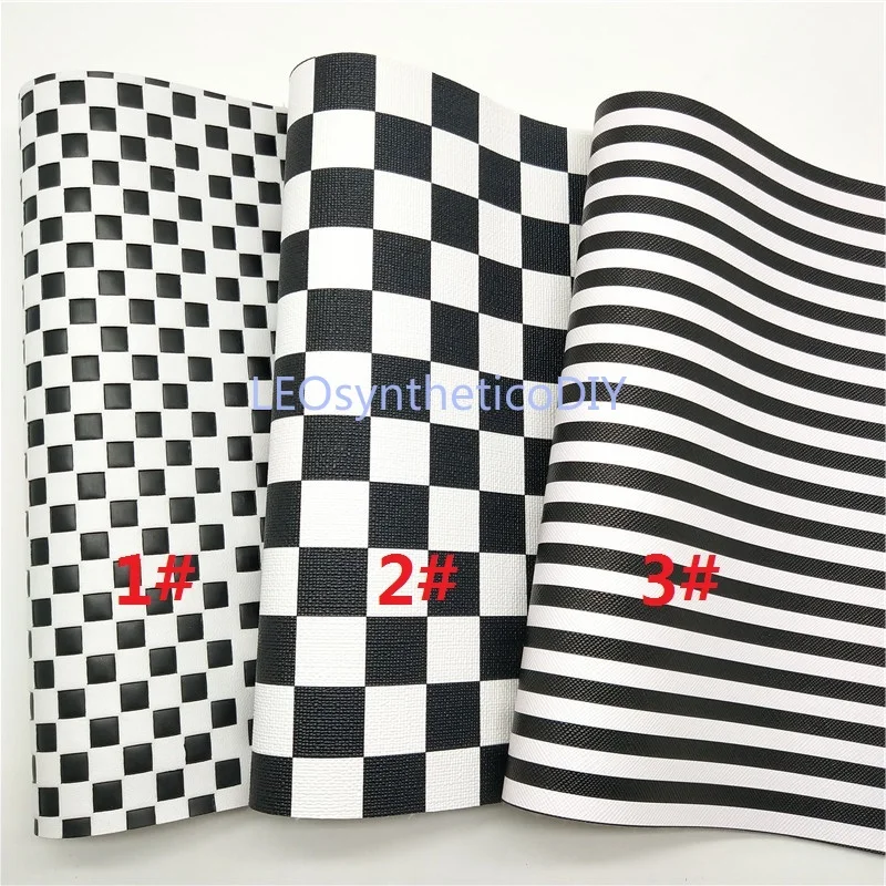 Мини-рулон 30x134 см черно-белая искусственная ткань полоски для изготовления