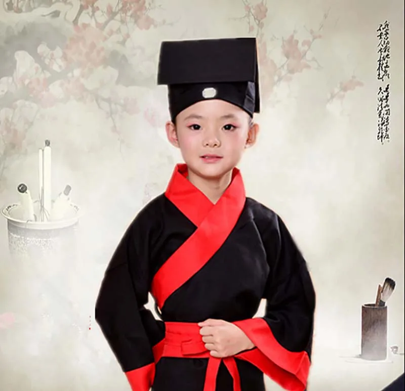 Шапка Hanfu для мужчин и детей Китайская традиционная древняя учительница черная