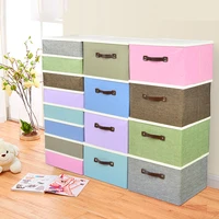 linen storage box large capacity cotton foldable storage box pp plastic cover practical home thick colorful hfc40