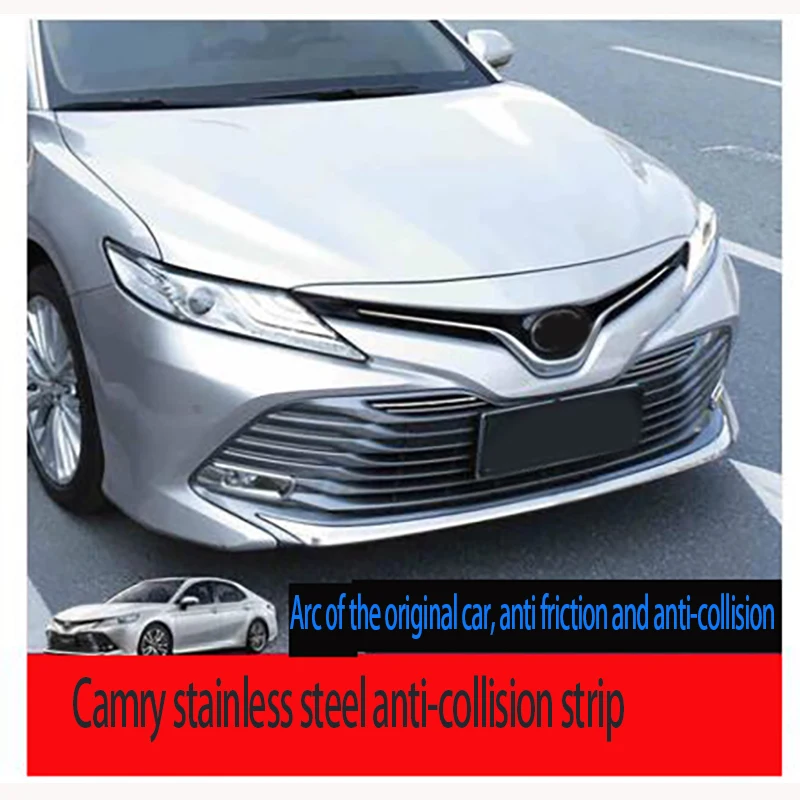 

For Toyota eight-generation Camry 2018 2019 front bumper modified decorative strip bumper anti-collision bright strip