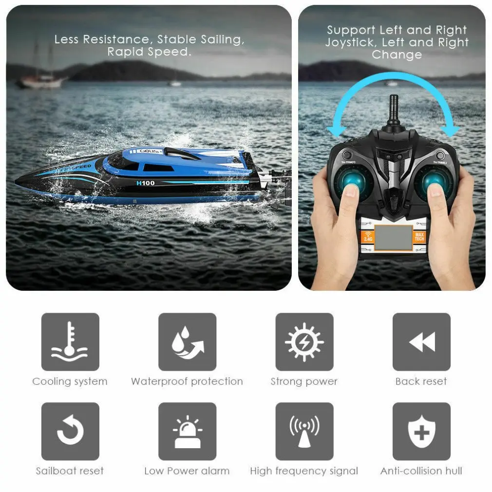 Remote Control Boat Speed Racing High Water Cooled RC Speedboat Toy Ship Model Educational Children's Toys | Игрушки и хобби