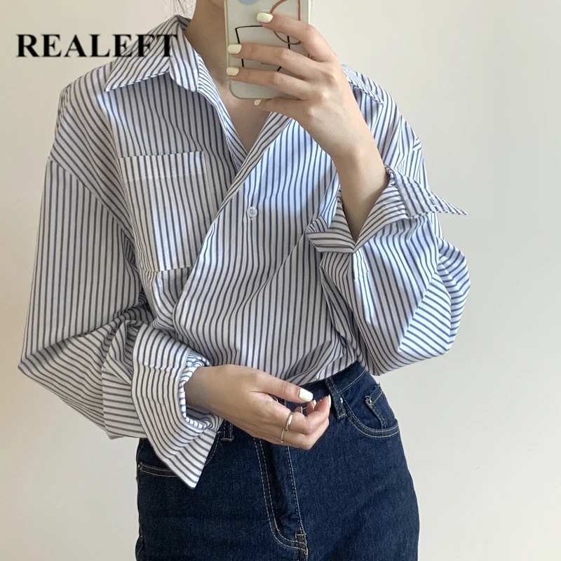 

Блузка женская в полоску, с длинным рукавом, осень 2020